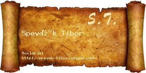 Spevák Tibor névjegykártya